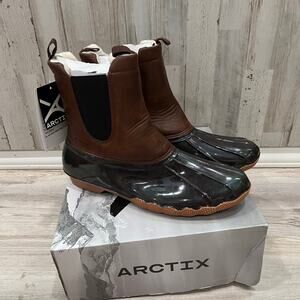 New! Arctix Faux Leather Brown McKenzie Duck Boots Rubber Womens Size 10